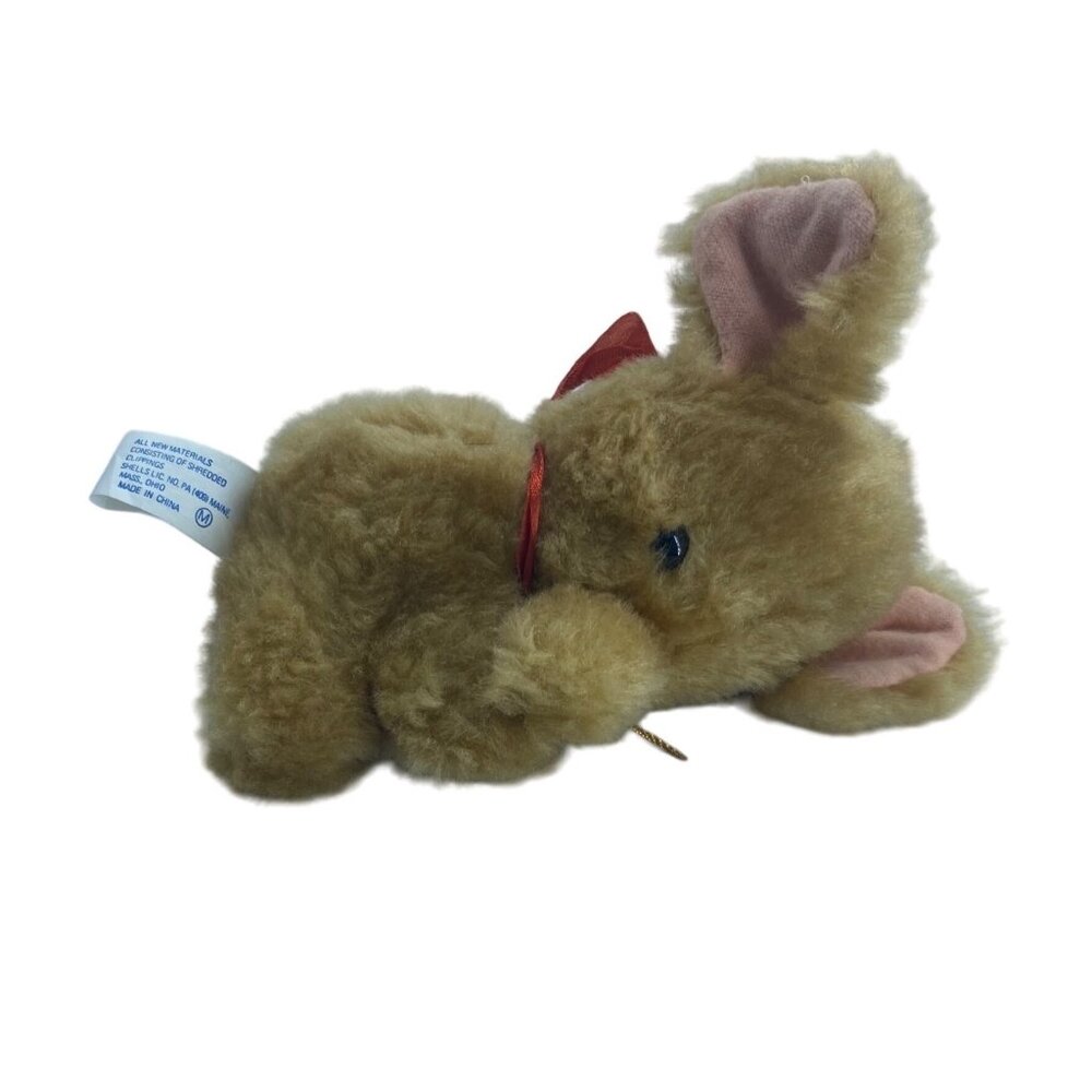Vtg Dan Brechner Elephant Lying Down Plush Stuffed Animal‎ 5" RARE Brown